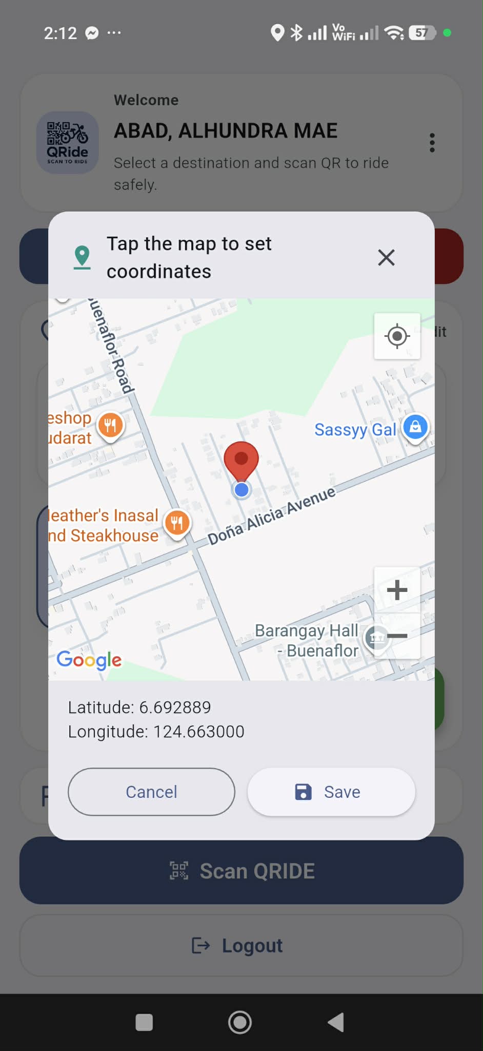 Map picker for saving Latitude/Longitude.